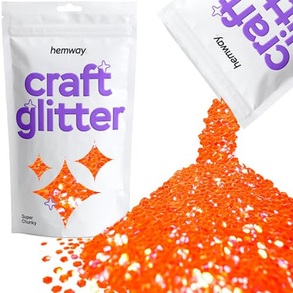 Craft Glitter Fluorescent Neon Peach 100g Super Chunky Glitter (3.5274 Ounce)