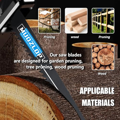 10Pack 6inch 6TPI Woodcutting Reciprocating Saw Blades Set (10 Count)