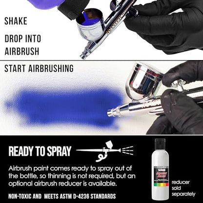 Opaque Deep Black Acrylic Airbrush Paint (8 Fl Oz)