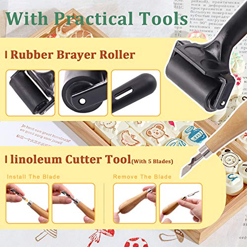 12Pcs Soft Rubber Carving Blocks Kit