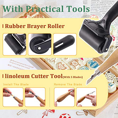 12Pcs Soft Rubber Carving Blocks Kit