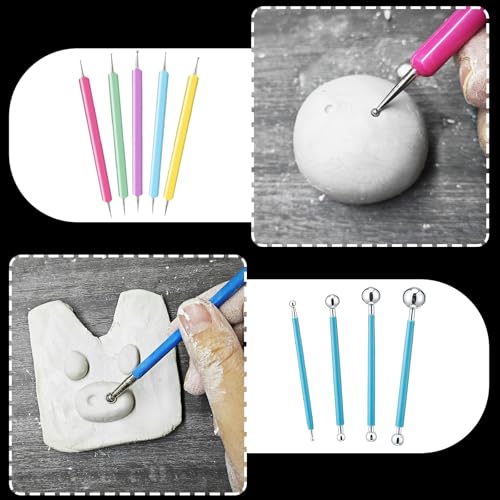 100ml Air Dry Clay Glaze and 29pcs Clay Tools Kit