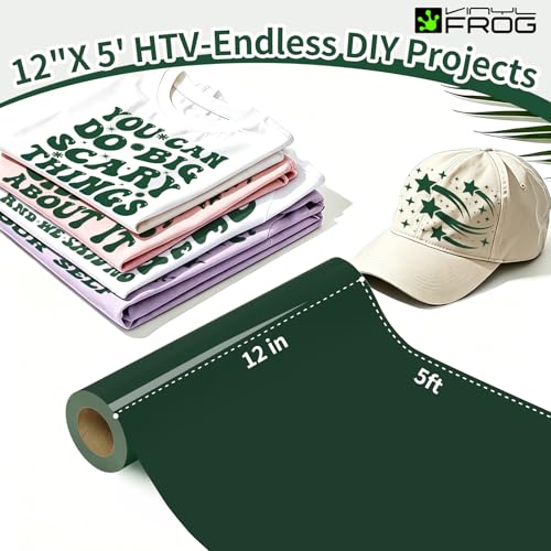 Dark Green Heat Transfer Vinyl Roll 12" x5ft Matte HTV Vinyl (5 Foot)