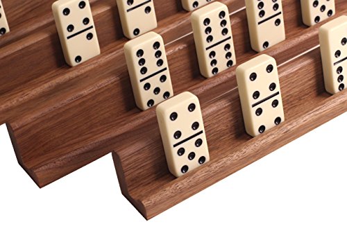 Easy View Domino Racks for Maximum Visibility and Ease in organizing Your Hand. Solid American Black Walnut
