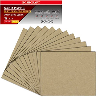 320 Grit Sand Paper 9" x 11" (12 Count)