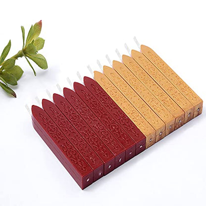 12 Pack Pattern Wick Sealing Wax Sticks for Wax Seal Stamp (12 Count)