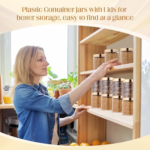 12 Pack 16 oz Plastic Container Jars with Lids Round Clear Travel Cosmetic Container Slime Jars for Toiletries (12 Count)