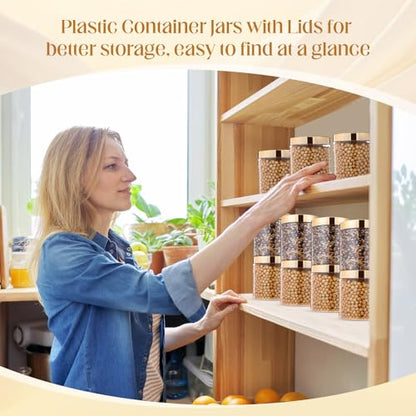 12 Pack 16 oz Plastic Container Jars with Lids Round Clear Travel Cosmetic Container Slime Jars for Toiletries (12 Count)