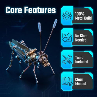 Steampunk Cricket 3D Metal Puzzle Model (160 Count)