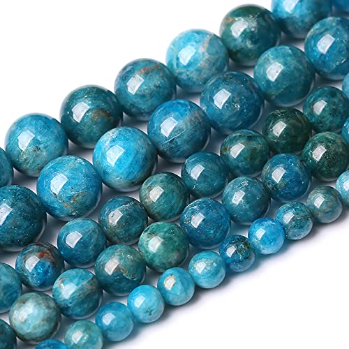 90PCS 4mm AAA Natural Blue Apatite Stone Beads Gemstone Round Loose Spacer Beads for Jewelry Making DIY Bracelet Necklace 15" (16 Count)