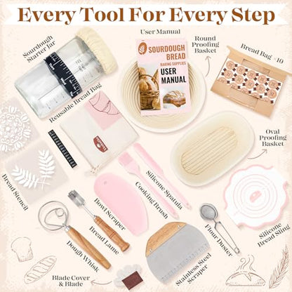 Sourdough Starter Kit Complete Set with Tools (31 Count)