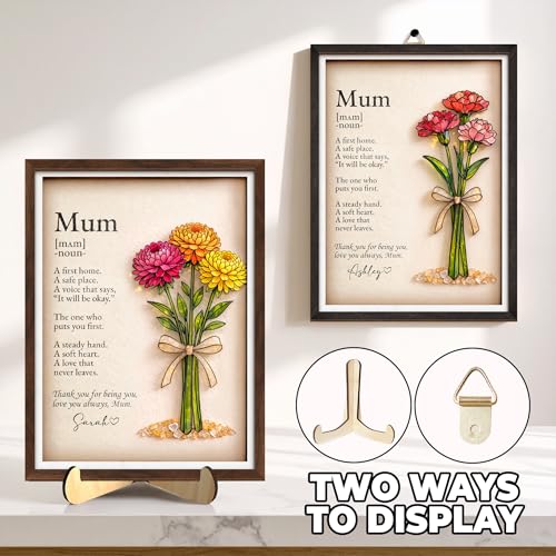 Personalized Birthday Gift for Women Birth Flower Plaque