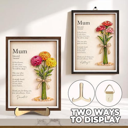 Personalized Birthday Gift for Women Birth Flower Plaque