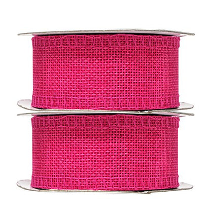 1 1 2 Inch Wide Hot Pink Burlap Ribbon for Crafts (60 Foot)