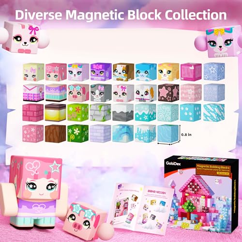 Magnetic Blocks 100PCS Kids Pink Princess Castle Building Blocks