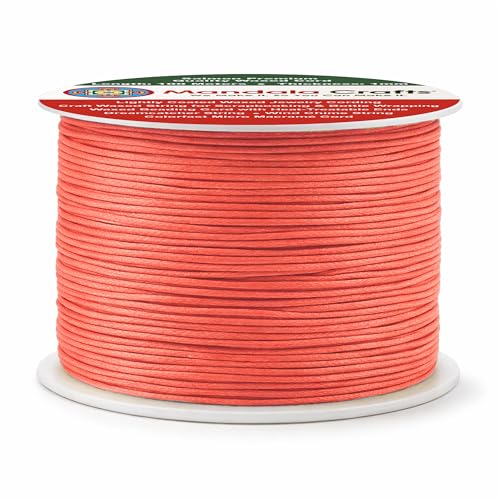 1mm Coral Cotton Waxed Cord for Jewelry Making (327 Foot)