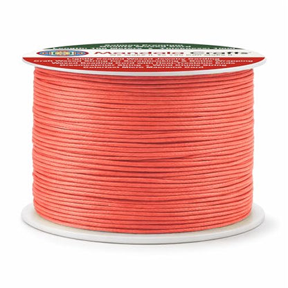 1mm Coral Cotton Waxed Cord for Jewelry Making (327 Foot)