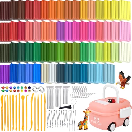 148 Pcs Polymer Clays 62 Bright Colors Oven Bake Clay Non
