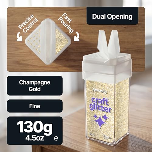 Craft Glitter Shaker Champagne Gold 130g Fine (4.6 Ounce)