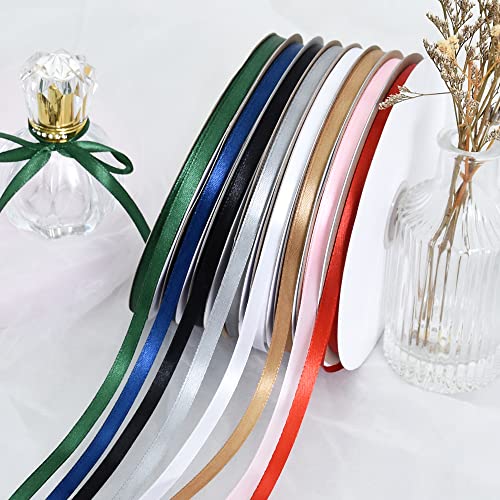 100 Yards 1 4 Inch White Satin Ribbon Thin Gift Wrapping Ribbon (300 Foot)