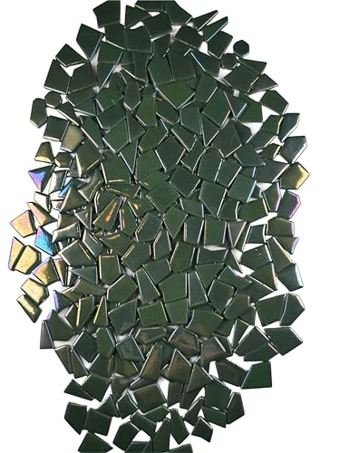Irregular Glass Mosaic Tiles Bulk 500g Glossy and Iridescent Mosaic Glass Tiles for DIY Projects and Arts and Crafts Solid Colors and Mixes (263 Count)