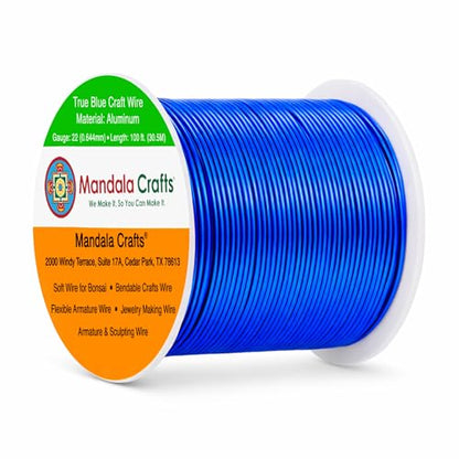 22 Gauge True Blue Anodized Aluminum Craft Wire