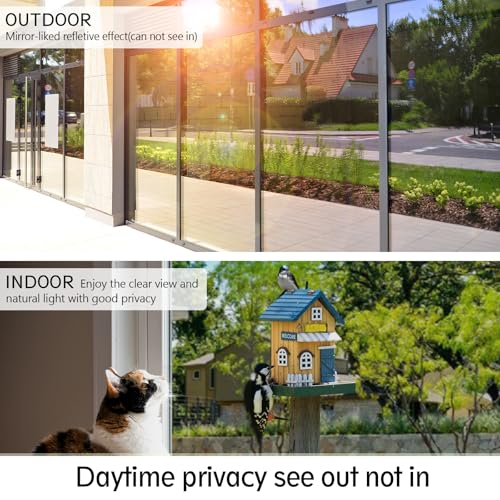 One Way Privacy Window Film Silver 17.5in × 6.5Feet (104.125 Sq Ft)