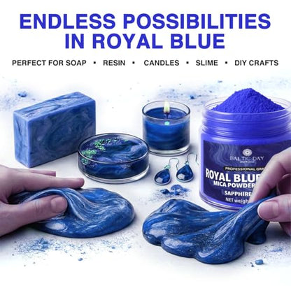 Royal Azure Blue Mica Powder 2 oz (2 Ounce)