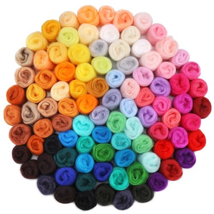 96 Pcs Needle Felting Wool (96 Count (3g each))