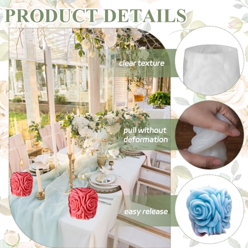 Rose Candle Silicone Molds Valentine's Day Handmade 3D Candle Molds for Candle Making