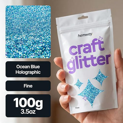 Craft Glitter Ocean Blue Holographic 100g Fine Glitter (3.5 Ounce)