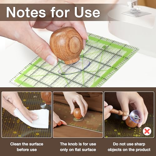 Ruler Knob Wooden Handle with Strong Suction Cup Grip