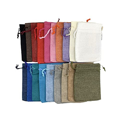 Pack of 20 Burlap Gift Bags with Drawstring Linen Jewelry Pouches Wedding Hessian Jute Bags for Birthday Jewelry and Treat Pouches Party Wedding Favors Gift Art and DIY Craft