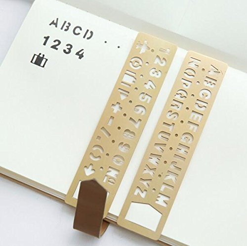 Brass Alphabet & Number Template Set of 2