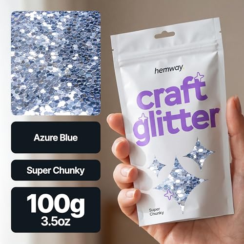 Craft Glitter Azure Blue 100g Super Chunky Glitter (3.5 Ounce)