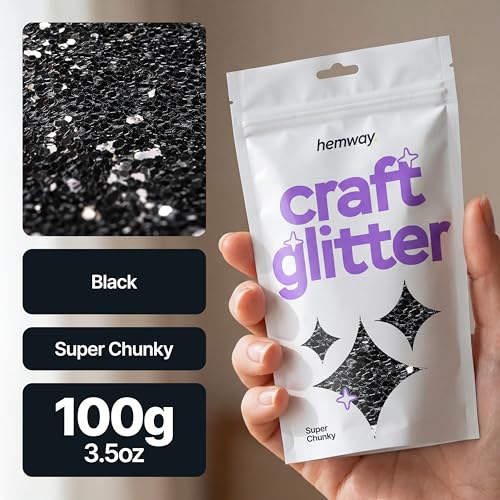 Craft Glitter Black 100g Super Chunky Glitter (3.5 Ounce)