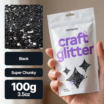 Craft Glitter Black 100g Super Chunky Glitter (3.5 Ounce)