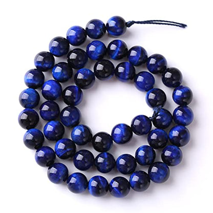 Natural Stone Lapis Blue Tiger Eye Beads Round Loose Spacer Beads for Jewelry Making DIY Bracelet Necklace 4mm 90pcs