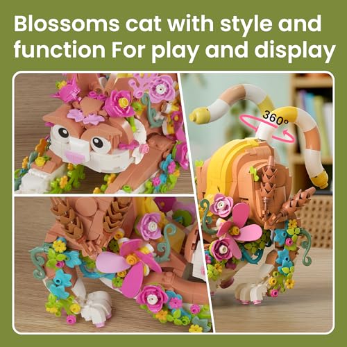 Cat and Flower Building Toy Set for Girl 10+