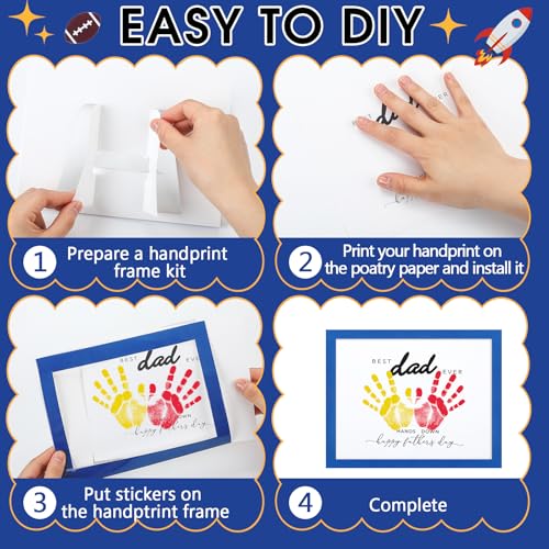 48 Sets Father's Day Handprint Crafts DIY Religious Hand Keepsake Craft Gifts with Flower Stickers for Mom Dad Home Party Activities (48 Count)