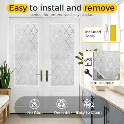 Window Privacy Film Decorative Non (1375.65 sq inches sq inches)