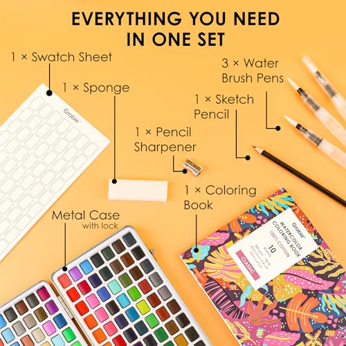 Set of 168 Color Watercolor Paint Set with Brush Pens (31.3233 Ounce)