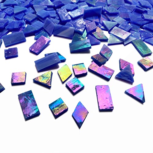 Magic Iridescent Blue Stained Glass Mosaic Tiles (9 Ounce)