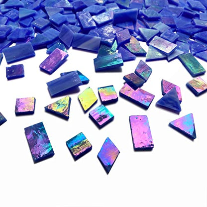 Magic Iridescent Blue Stained Glass Mosaic Tiles (9 Ounce)