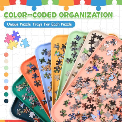 8 Pcs 15'' x 10.5' Extra Large Puzzle Sorting Trays (6000 Count)