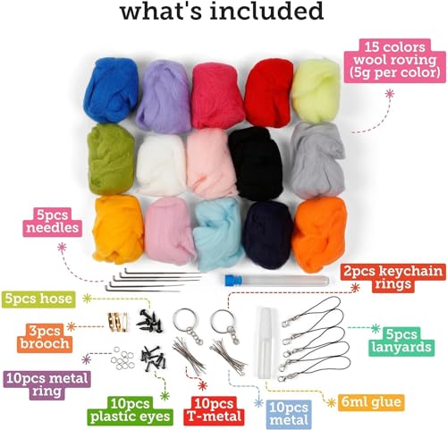 Felting Needles Wool Roving Kit