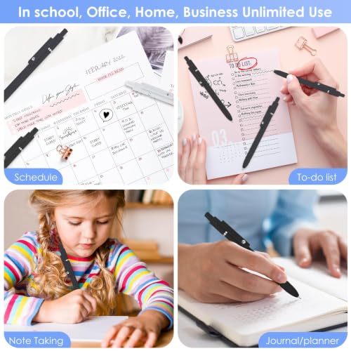 Gel Pens 6PCS 0.5mm Black Ink Fine Point Pens (6 Count)