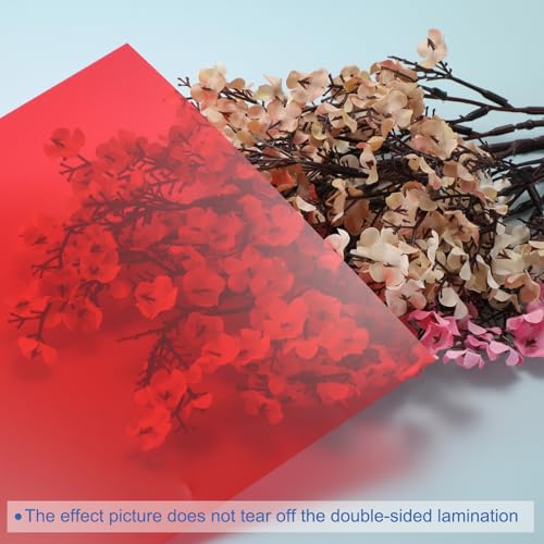 4Pcs A4 Gel Light Lighting Filter Overlay Transparent Color Correction Plastic Vinyl PVC Sheets Photography Television Red (4 Count)