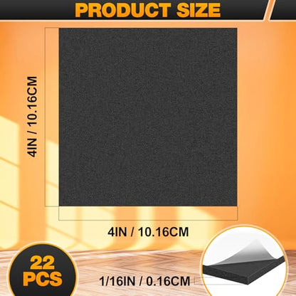 22 PCS Adhesive Foam Padding Sheets Closed Cell Self Adhesive Sticky Foam Pads