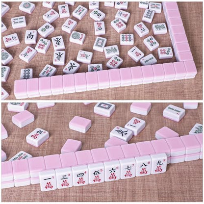 American Mahjong Tile Set with 166 Pink Back Tiles (166 Count)